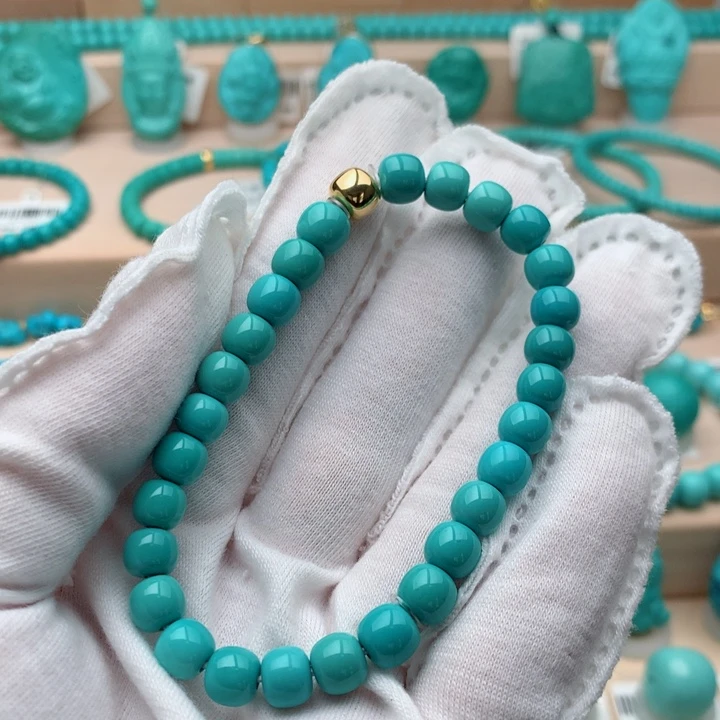 绿松石未镶嵌珠宝奇石6.8mm