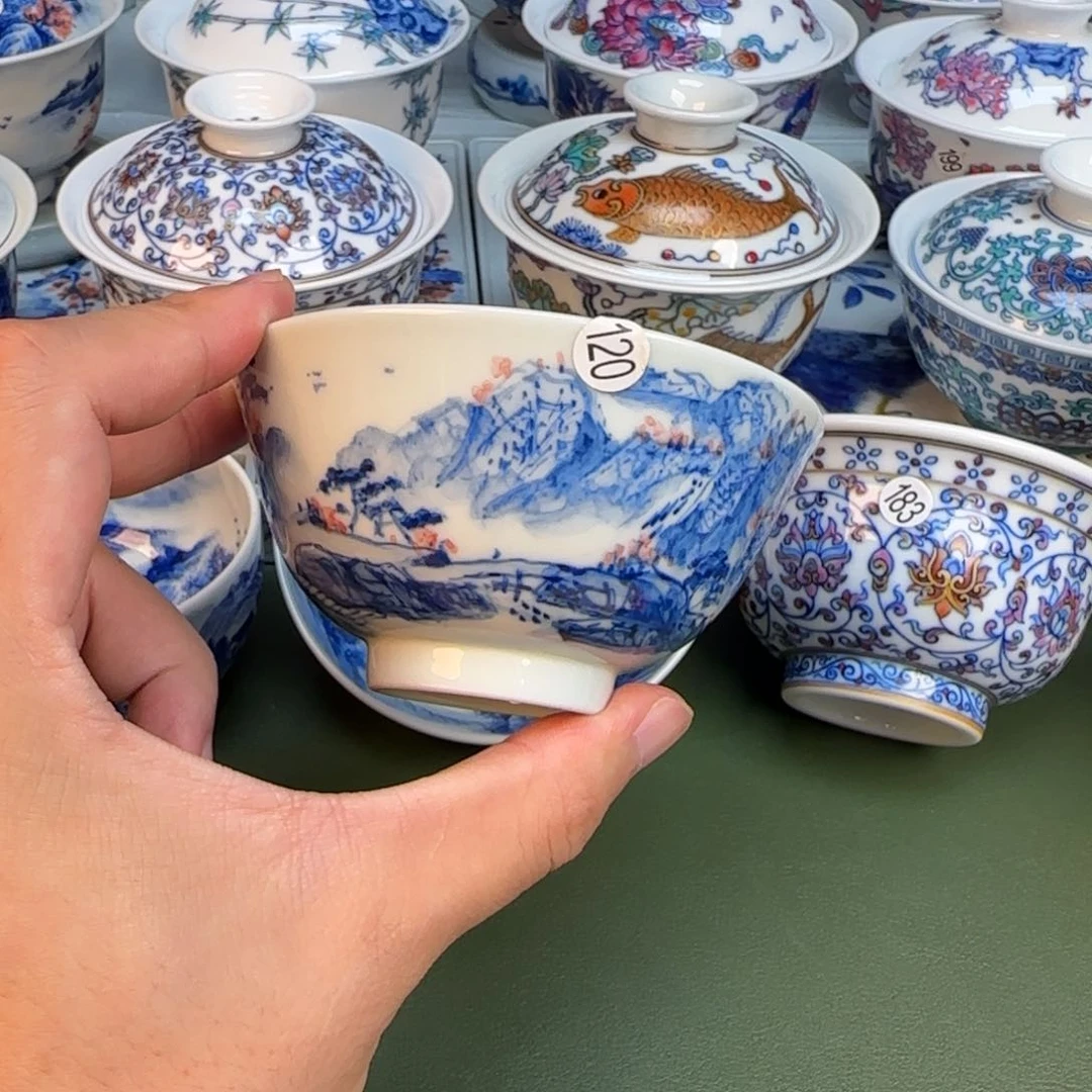 彦祖纯手工手绘茶具120