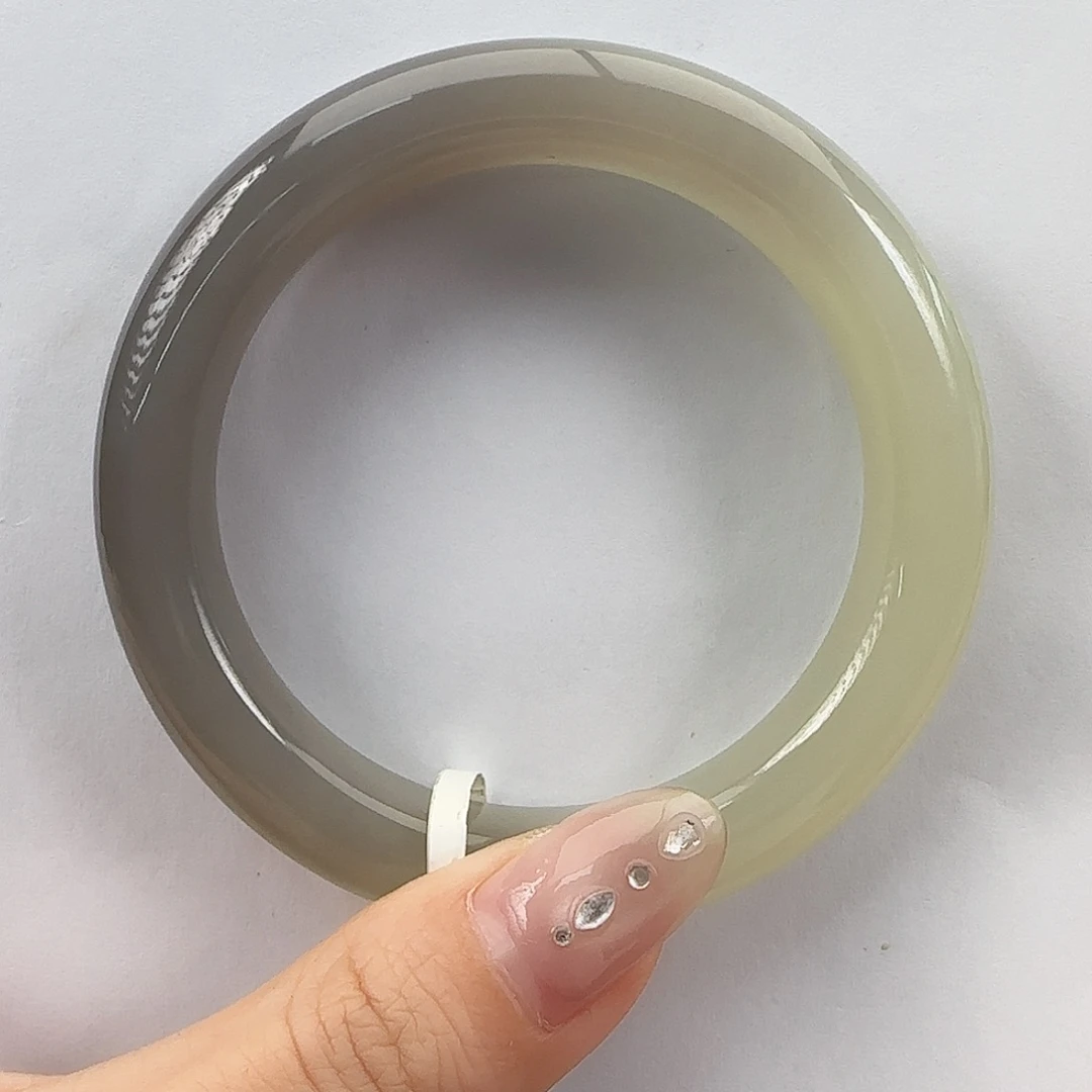 和田玉未镶嵌手镯晴紫双色 54 55