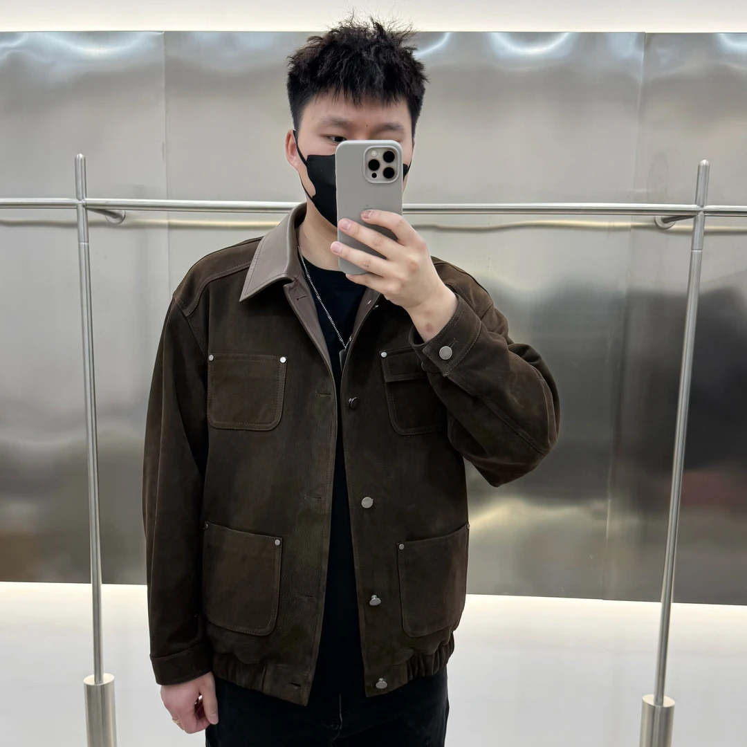 98号街口 男士薄款单皮进口真皮时尚男装春秋新款2025头层原生态