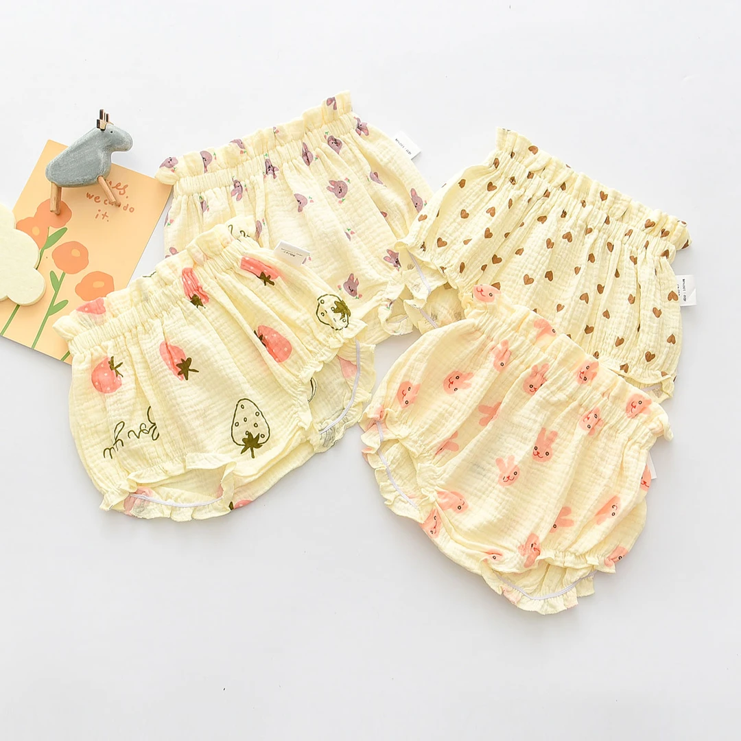 夏季女宝宝大屁屁花苞短裤婴儿外穿洋气公主热裤0-1岁PP纯棉韩版2