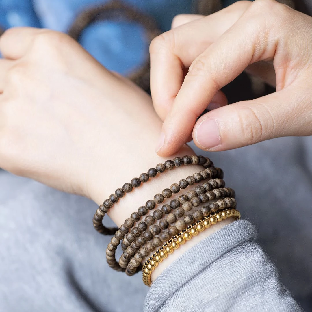 沉香种植海南莺歌绿多圈5m圆珠手串