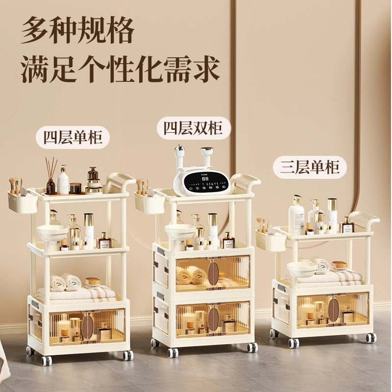 美容院专用高颜值护肤仪器收纳架多功能大容量加高静音滑轮小推车