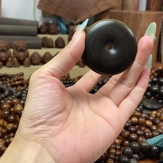 老山檀香阴沉平安扣挂件