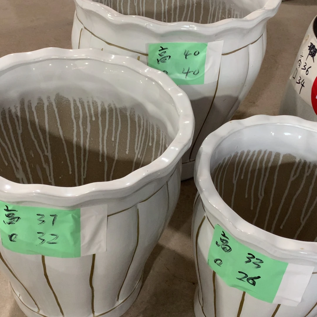 微瑕高温陶瓷花盆