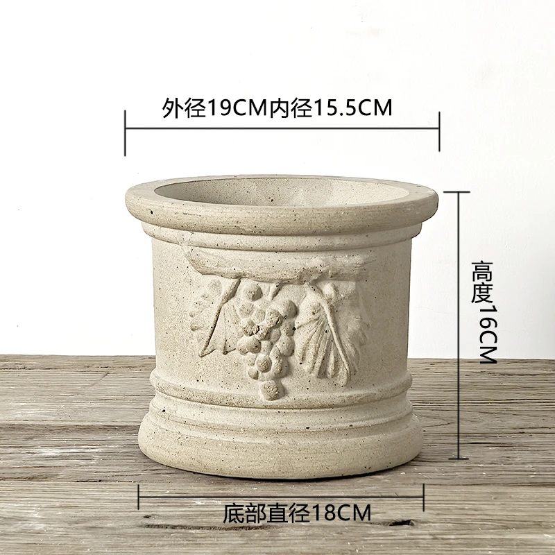 歌海娜19白陶花盆