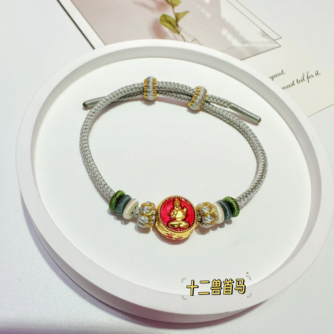 绳之运【2025年爆款】5D 足金999十二兽首手珠时尚百搭