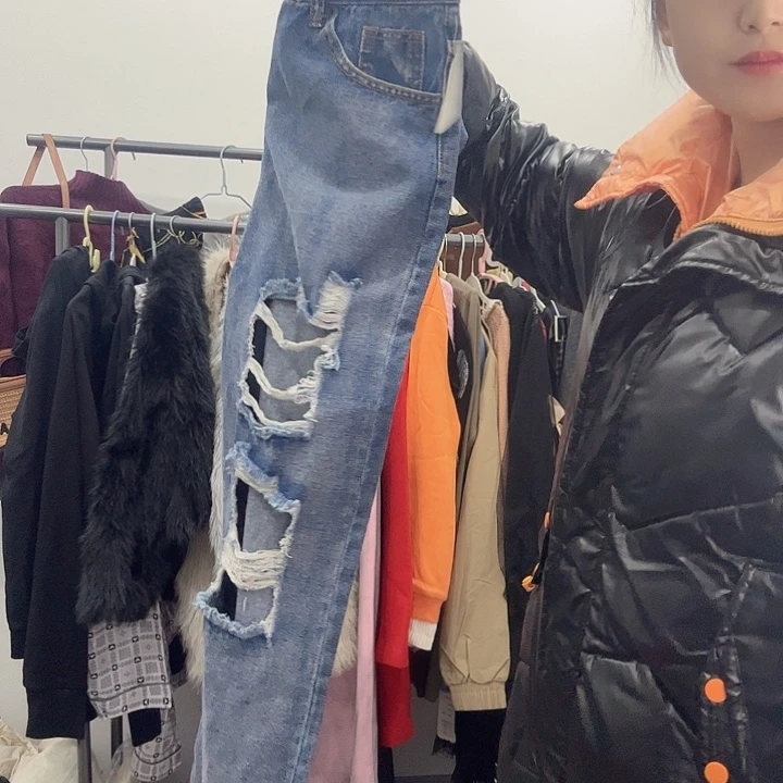 大破洞牛仔裤大码