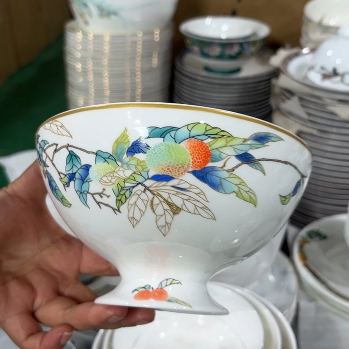 瓷片荔枝六寸面碗二个哇塞