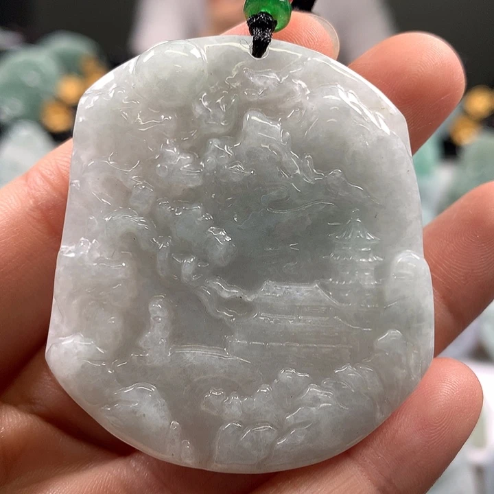 翡翠未镶嵌颈饰山水福利