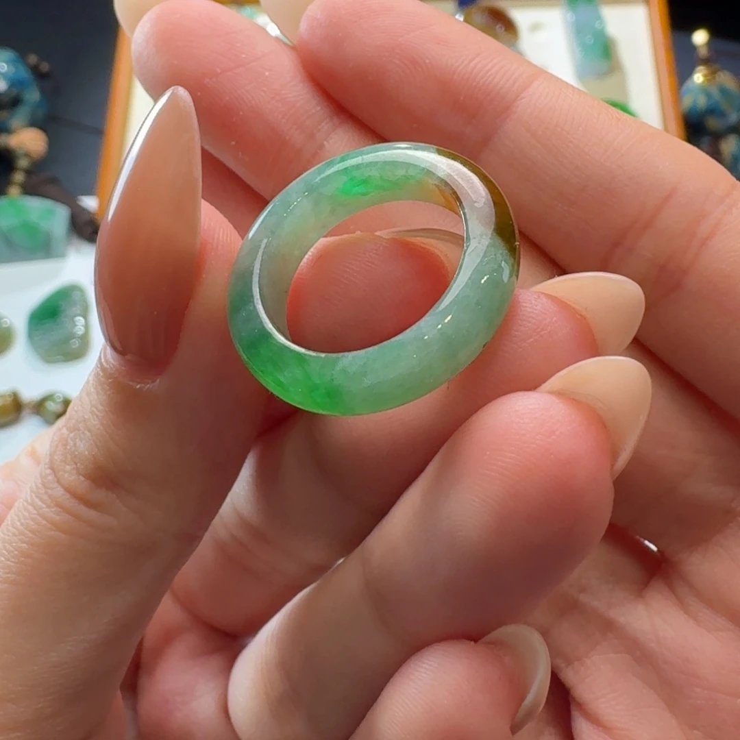 颈饰未镶嵌翡翠14#黄加绿戒圈