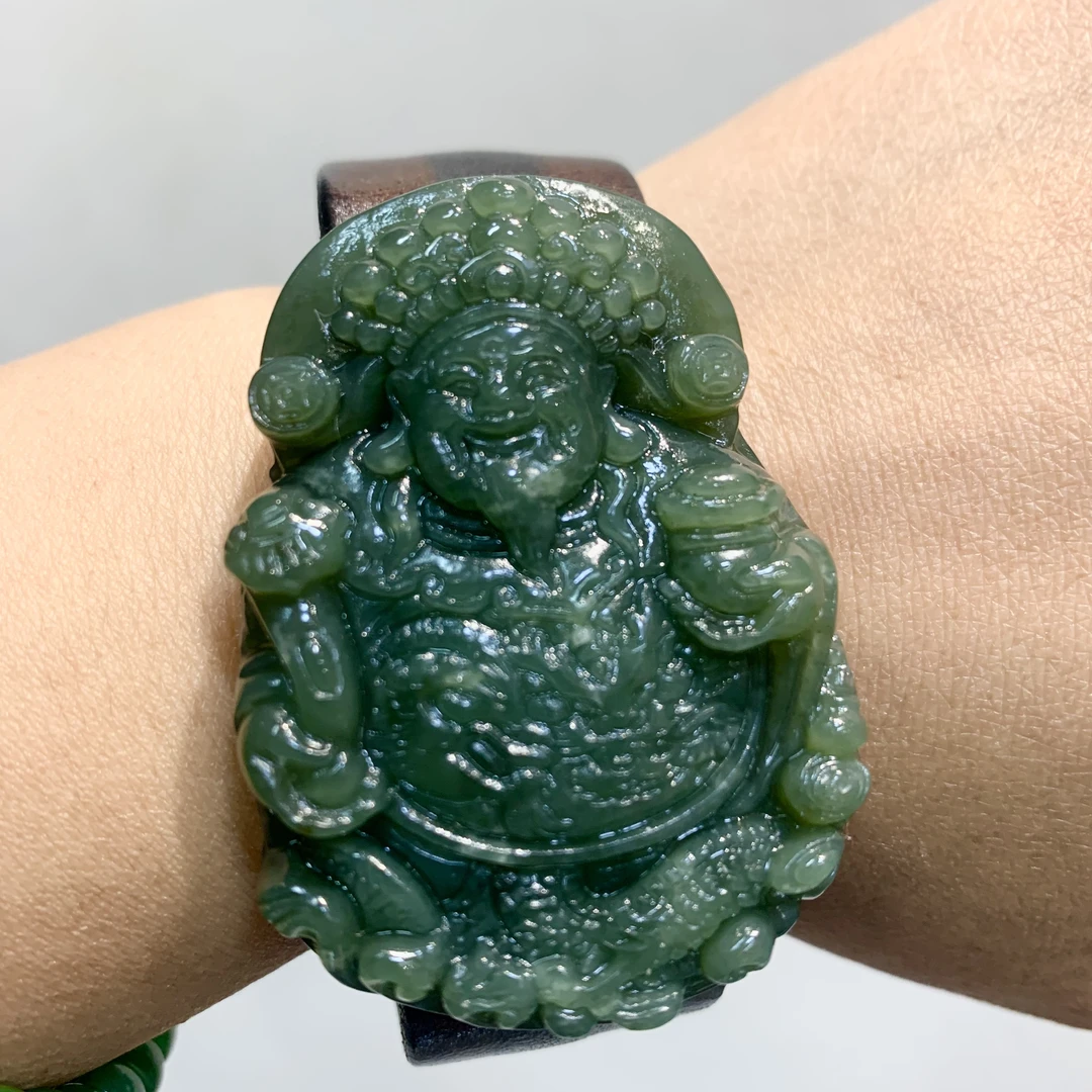 和田玉精品财神手牌