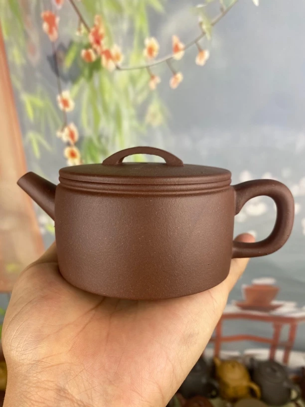 0添加宜兴紫砂壶汉瓦黄龙山矿区羊角山区域深井紫泥200毫升左右