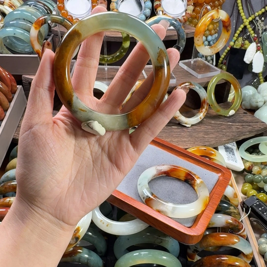 芷***懿蛇纹石玉合金手镯