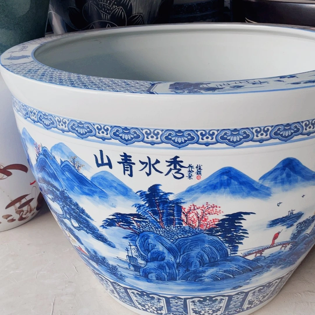 陶景德镇陶瓷鱼缸