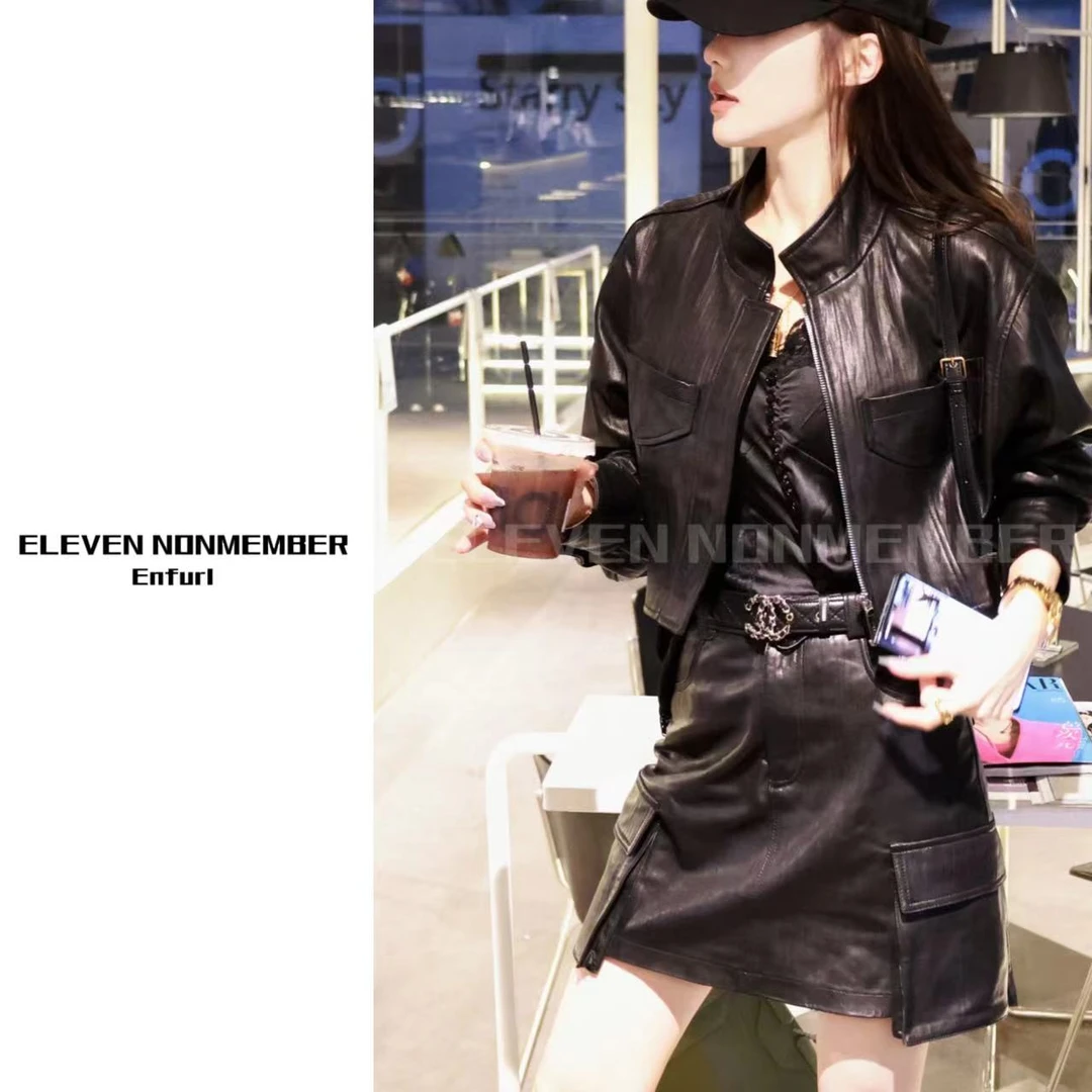 EN 2025/SS | 设计感立领绵羊皮皮衣外套 GG77123