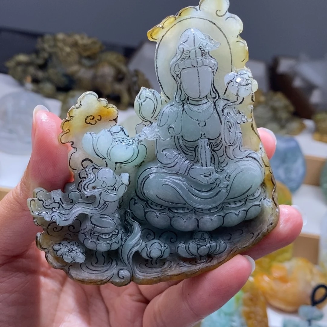 定制翡翠未镶嵌海***者观音