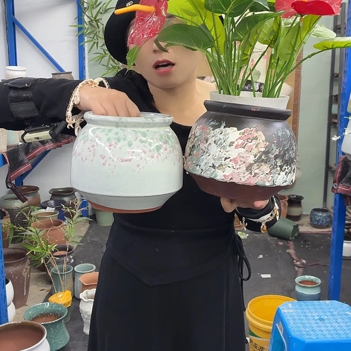 14×15 -粗陶花盆有孔-买买买