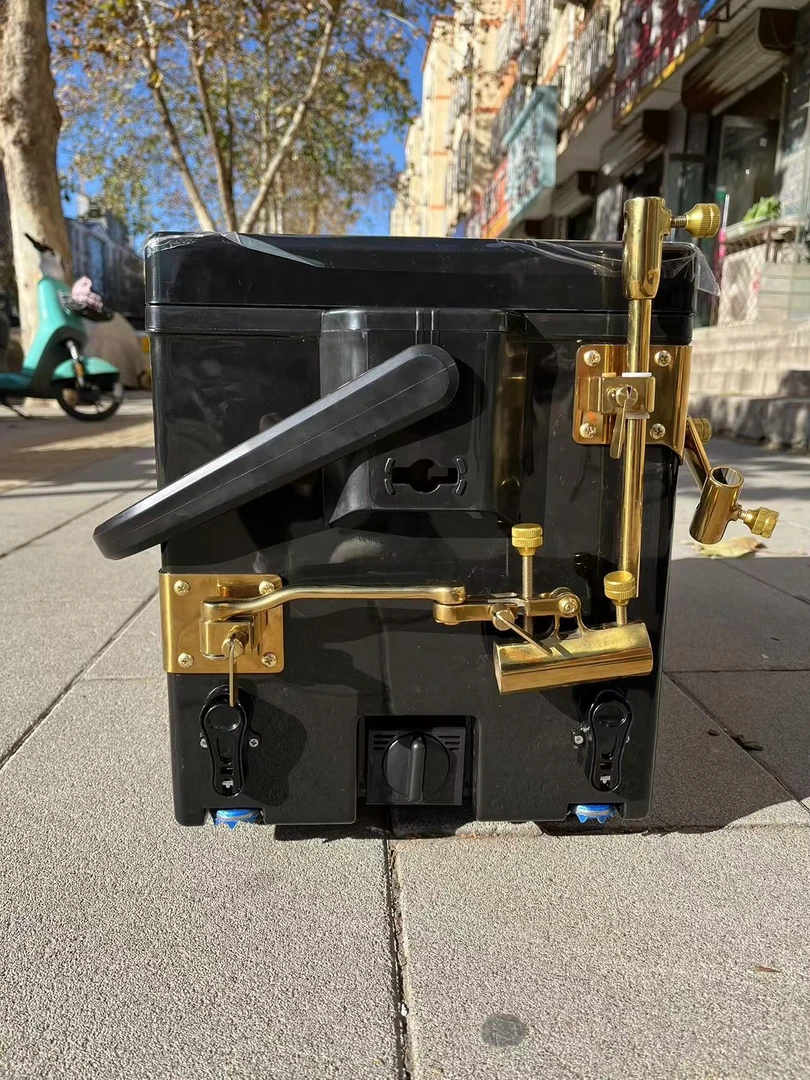 晨熙黑金2900XF聚氨酯发泡钓箱超硬版亮金不锈钢拐角五件套配件