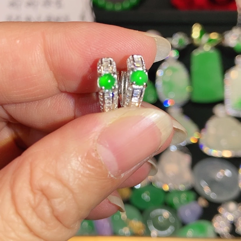 【闪购商品】未镶嵌翡翠耳饰阿*天然翡翠