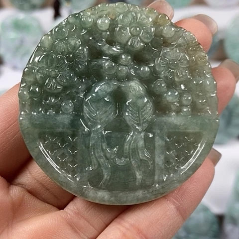 翡翠颈饰未镶嵌鸟语花香喜上眉梢福利