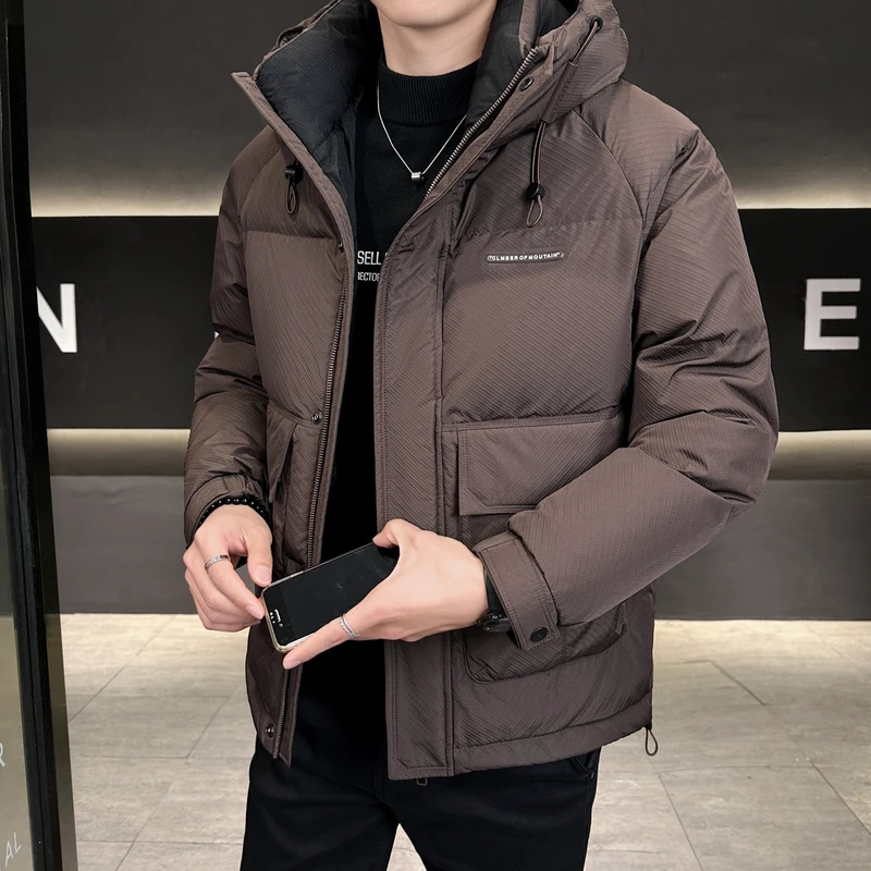 2024冬季潮流加厚保暖连帽防寒外套男休闲百搭男士夹克情侣666