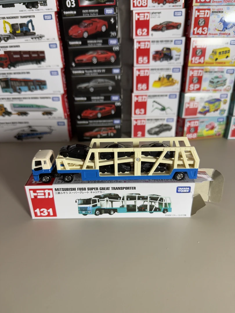 日本TOMY多美卡合金小汽车模玩具131号三菱轿车汽车运输车334088