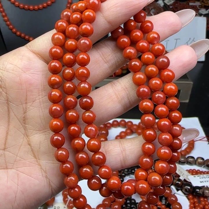 未镶嵌手链南红玛瑙瓦西柿子锦6mm