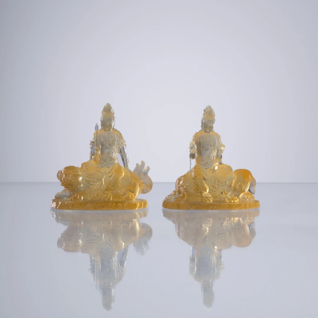 【文殊+普贤】新中式茶具纯手工极简送礼水晶琉璃摆件