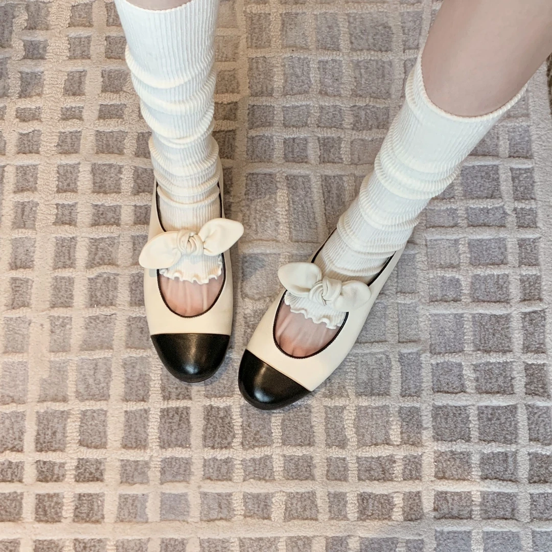 【sheii苏茵茵】妮妮公主~小香风圆头蝴蝶结芭蕾鞋单鞋女E5101027