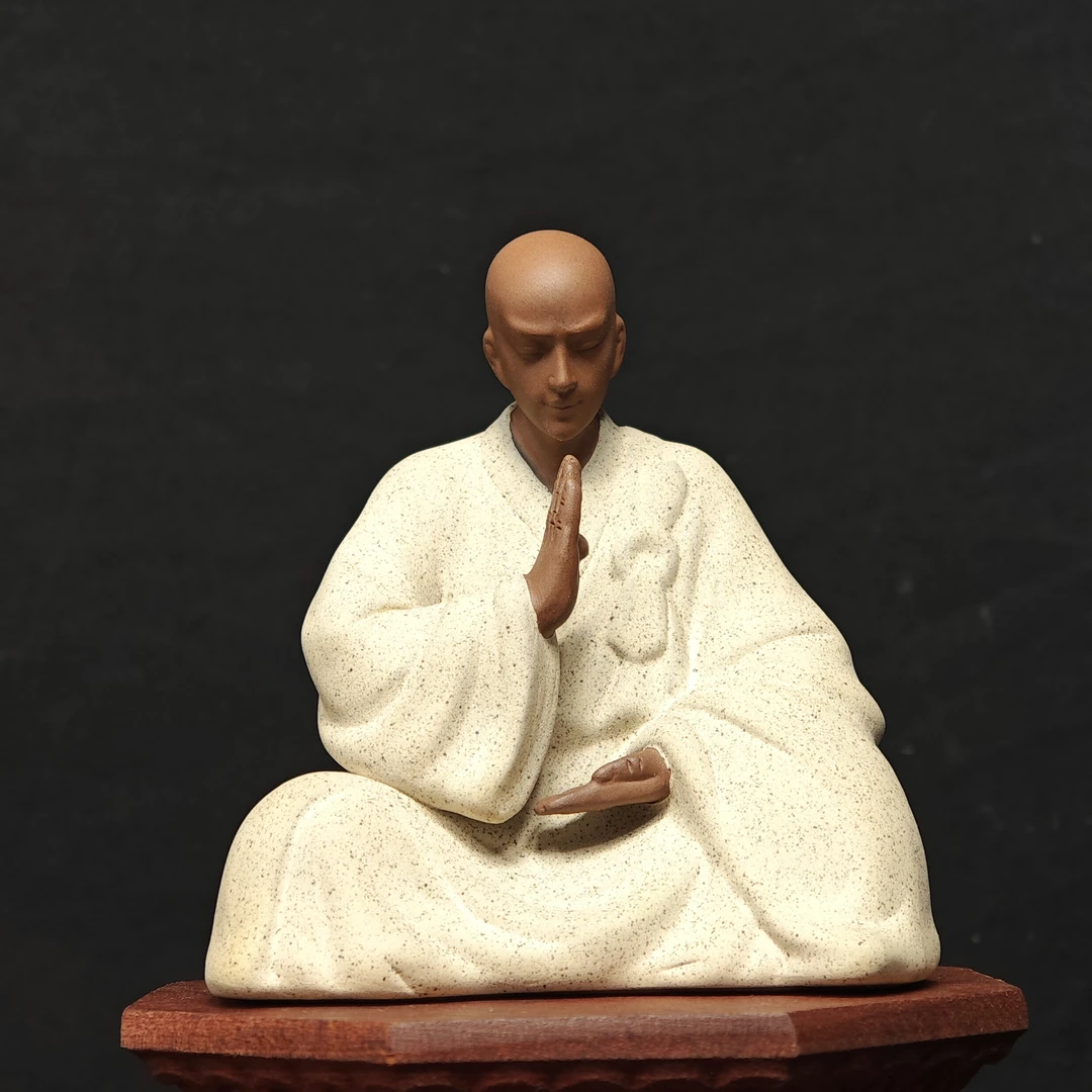 紫砂静心和尚茶宠茶桌玄关柜子摆件