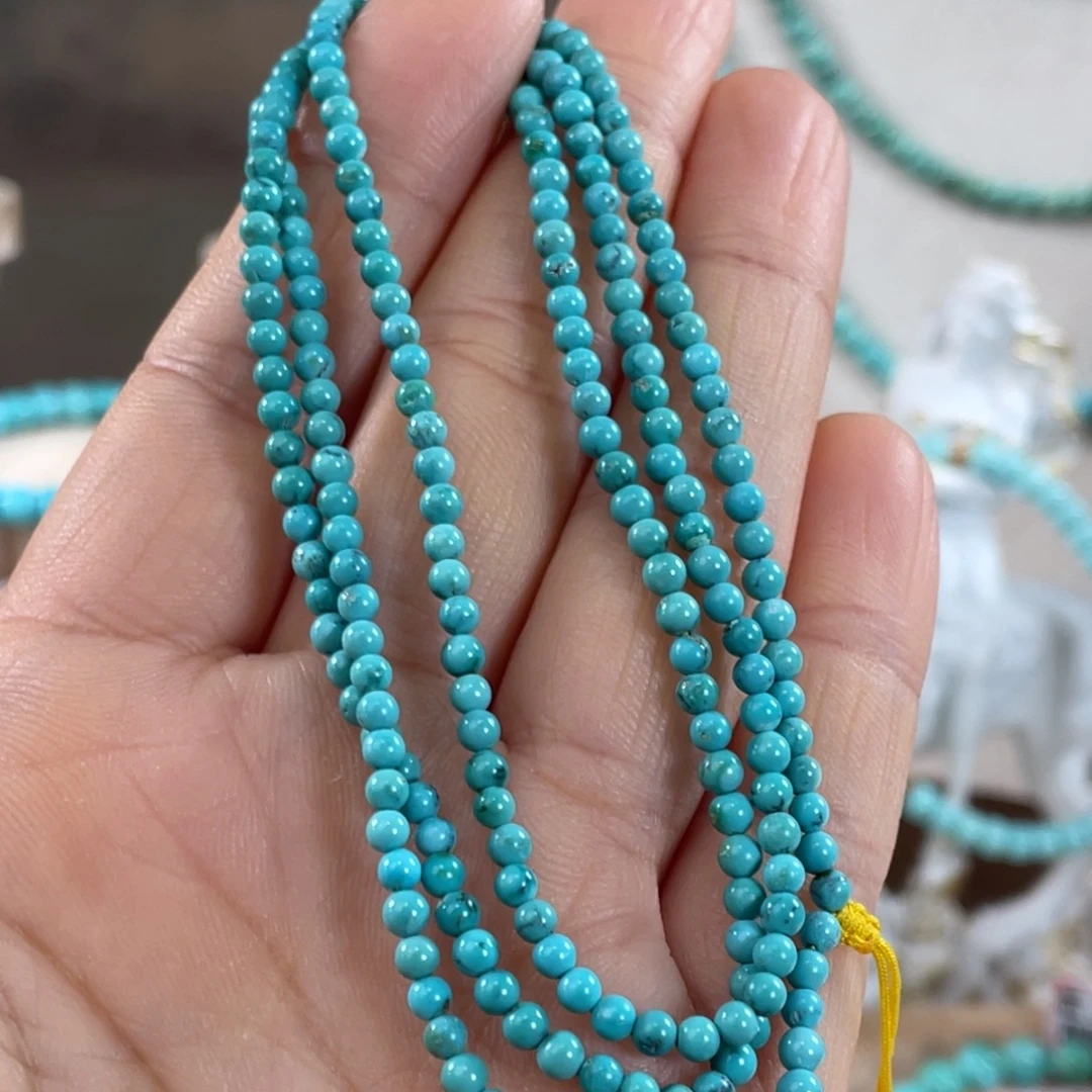 绿松石未镶嵌套链高瓷玉化米珠链