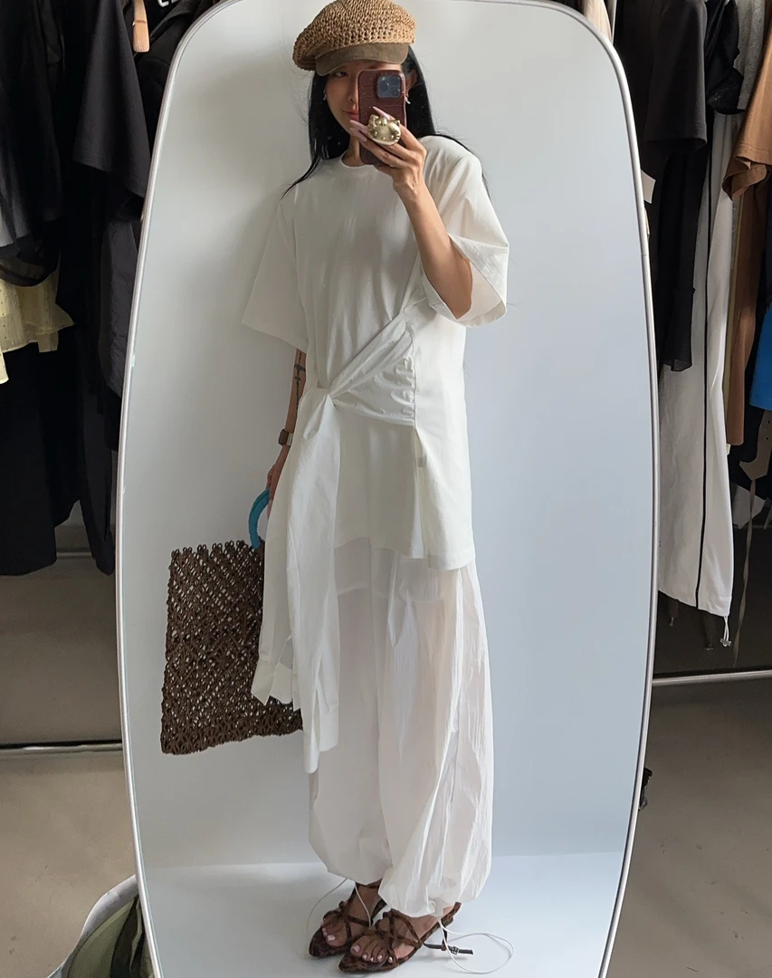 20758#（定制款NO退NO换）百搭大牌感可收腰欧美风套装