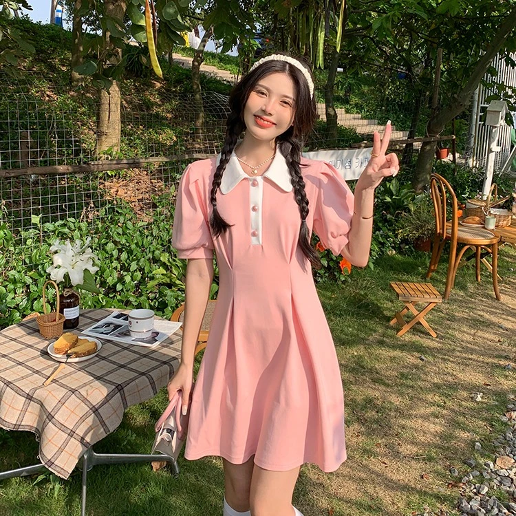 法式短袖女夏装小众高级感女装长裙包臀连衣裙外出洋气出游服装女