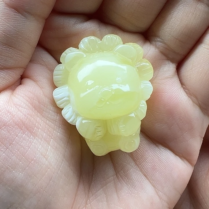 琥珀未镶嵌珠宝奇石小獅子打孔不退换