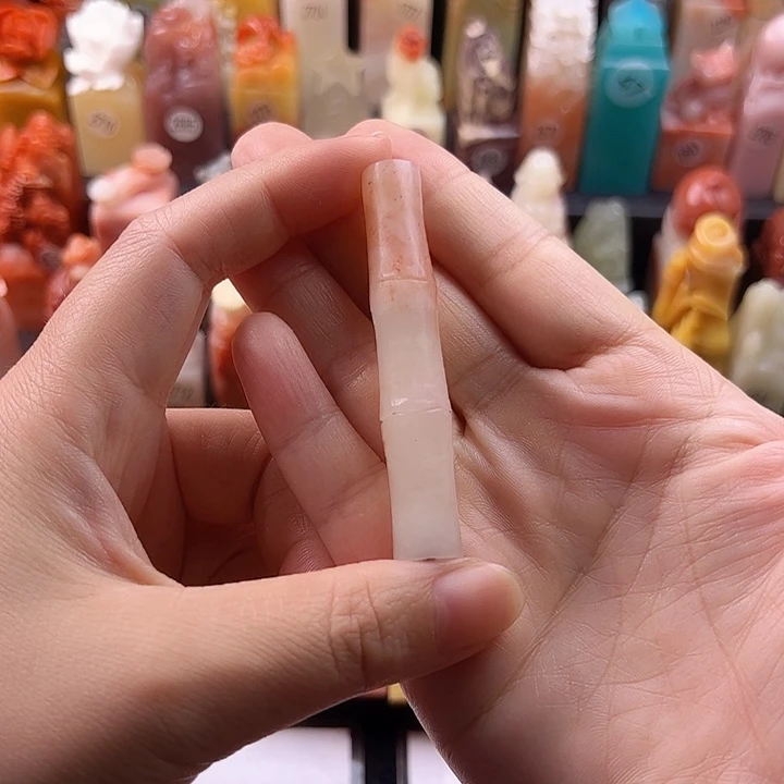老挝石印石酷***钱手工定制1厘米，圆