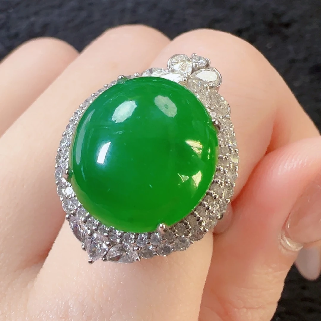 翡翠戒指18K金镶嵌【福利款】签收后24小时鉴赏期