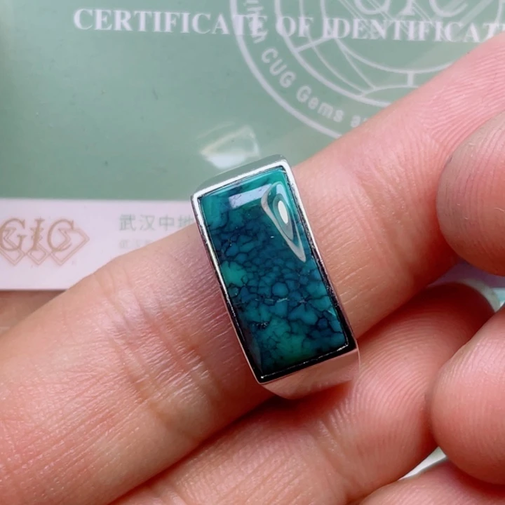 绿松石银S925镶嵌戒指