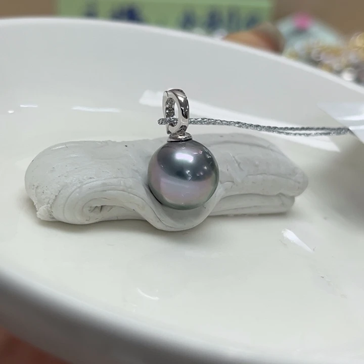 银S925镶嵌吊坠(不含链)海水珍珠9-10mm17号