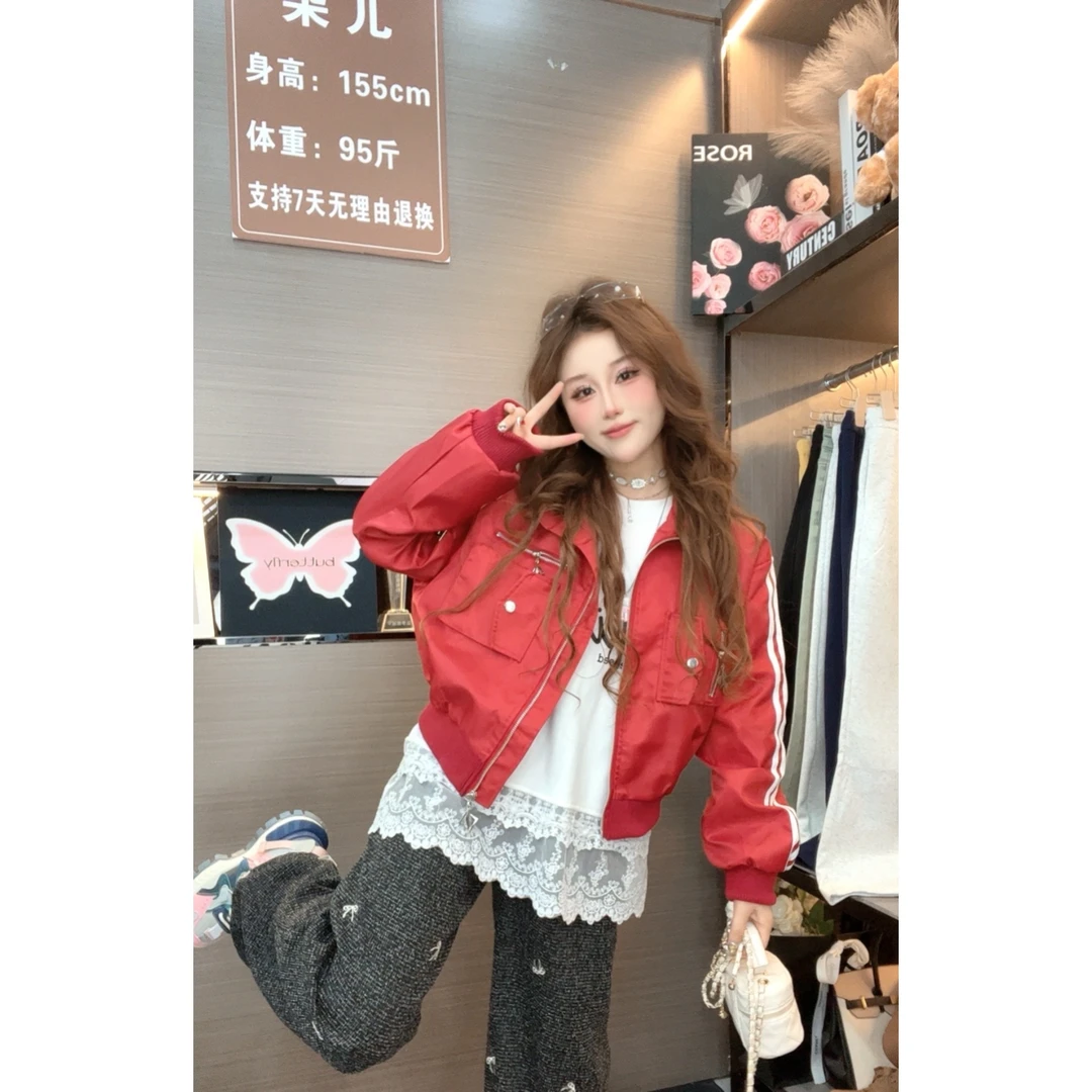 1-朵儿原创-【珍妮糖果屋】春季时尚气质百搭休闲韩版立领短外套