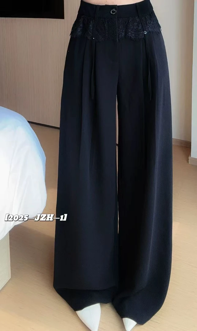 256703-2953时尚休闲蕾丝边休闲西裤