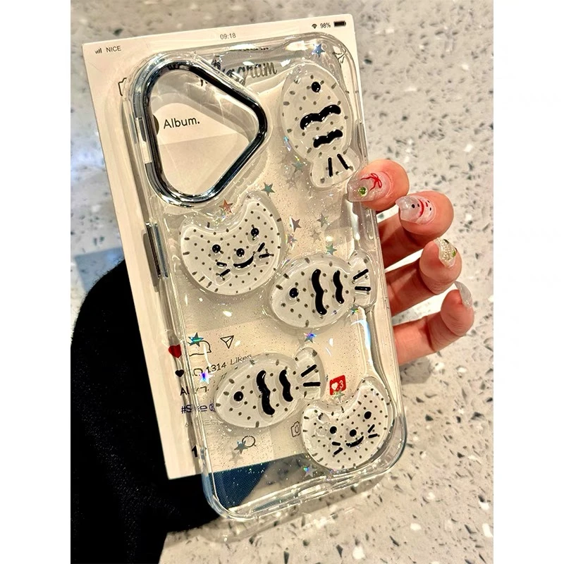 韩风滴胶立体鲷鱼烧猫咪手机壳适用于iPhone16promax苹果15/12/14