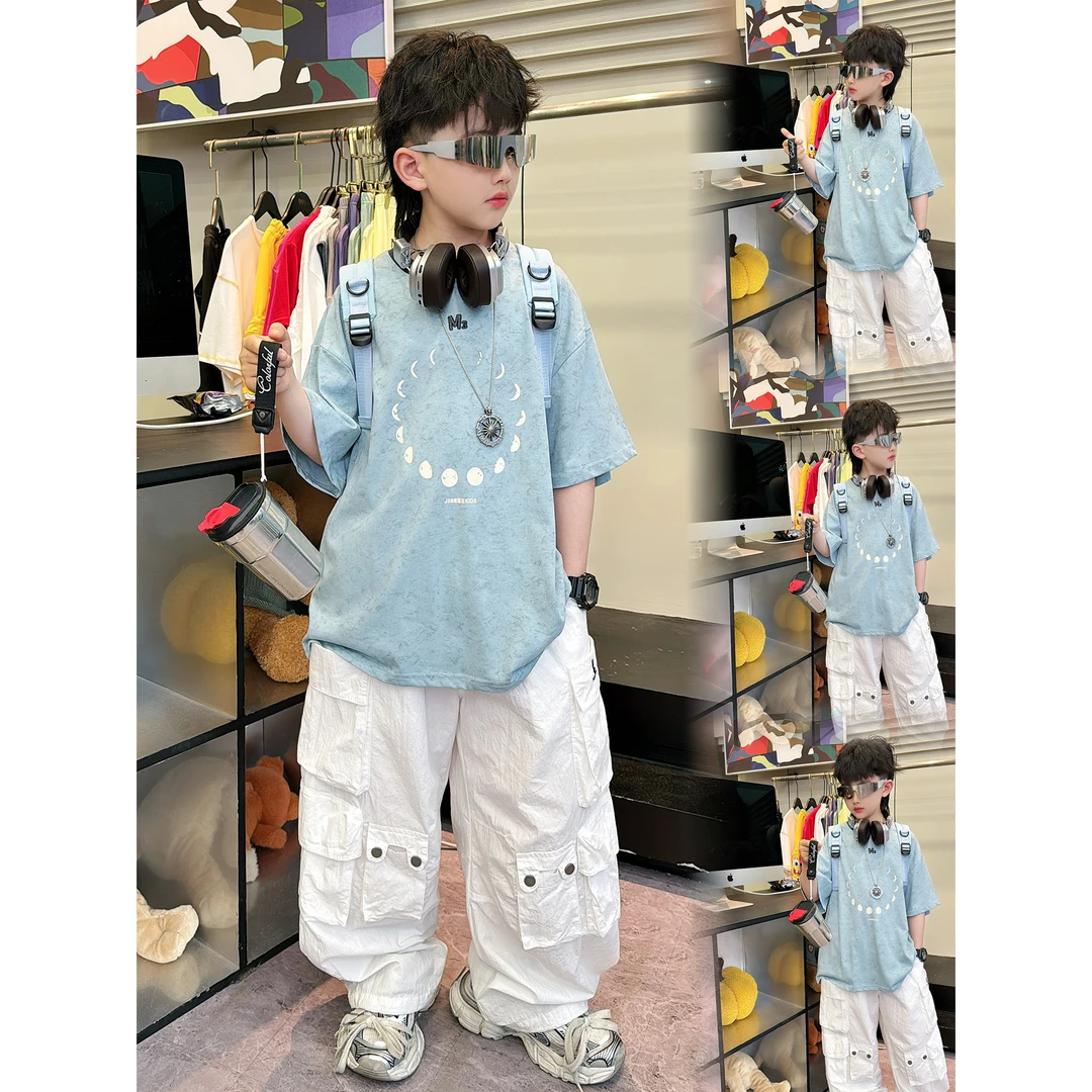 儿童t恤上衣时尚休闲夏季半袖宽松印花儿童t恤上衣休闲夏季百搭