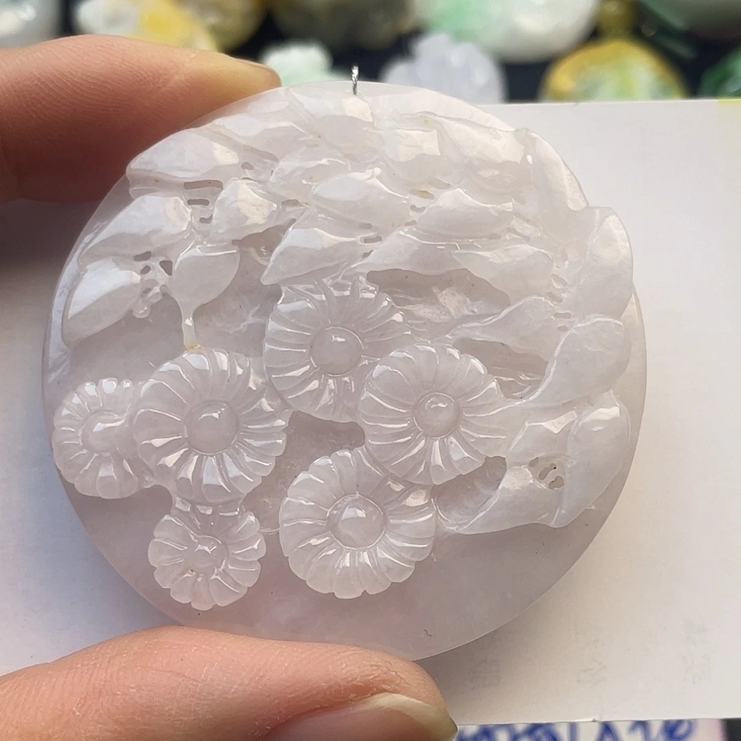 翡翠未镶嵌颈饰翡翠花牌