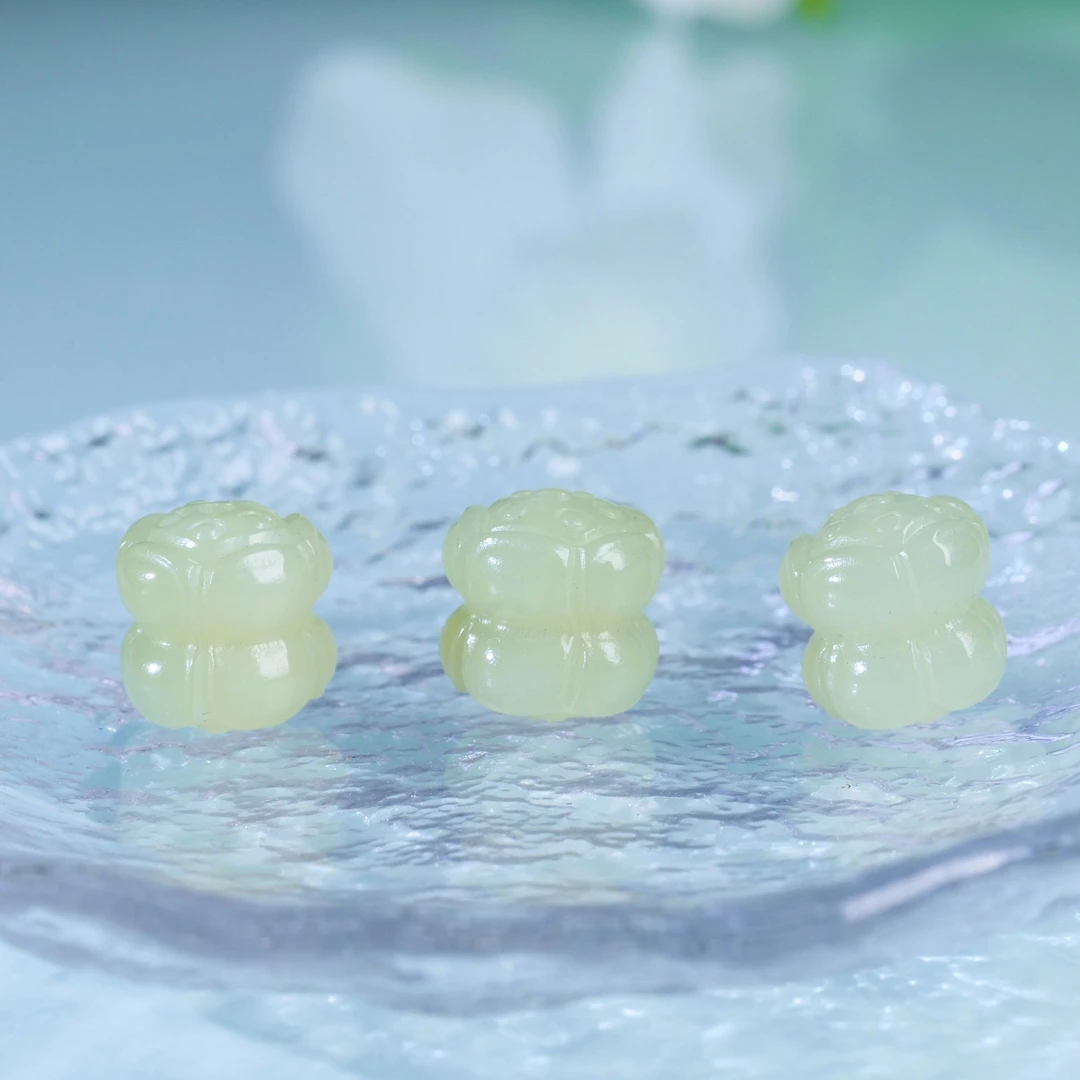 【小雨来了】和田玉晴水并蒂莲吊坠 路路通 配珠 多样性发一件