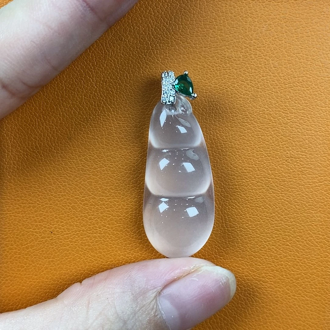 银S925镶嵌吊坠石英质玉