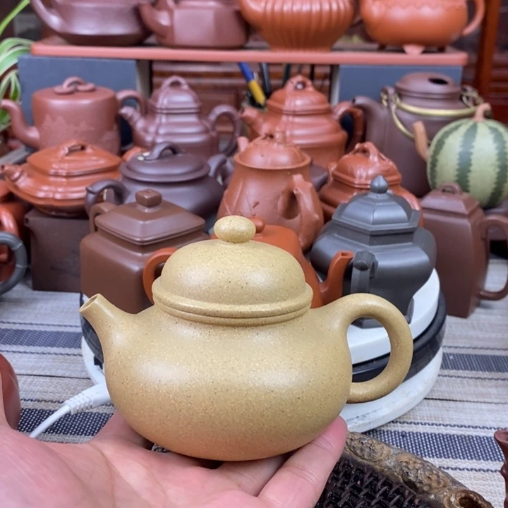 紫砂茶壶容天220Cc原矿本山绿