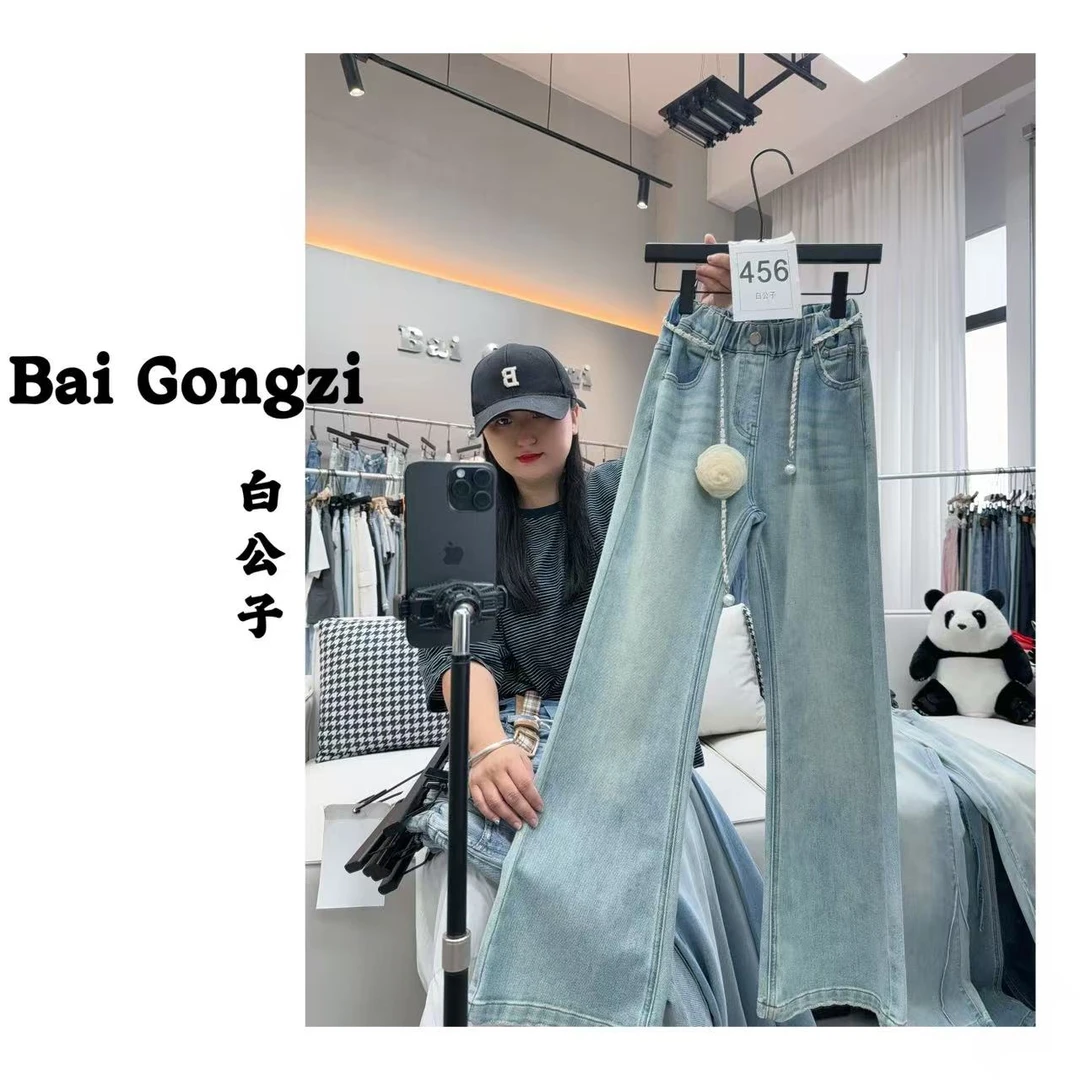 【白公子】【456】2025夏季新款…中大女童牛仔裤