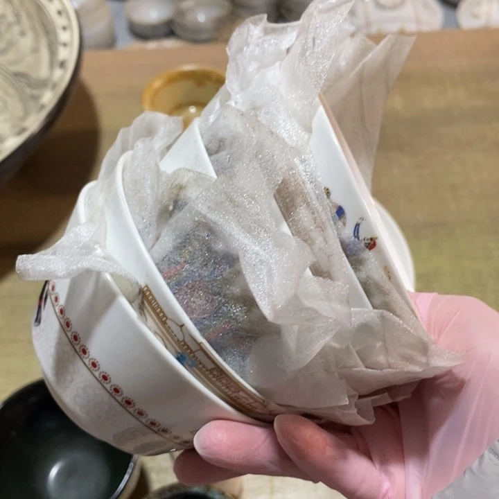 瓷片梧桐树米饭碗六个