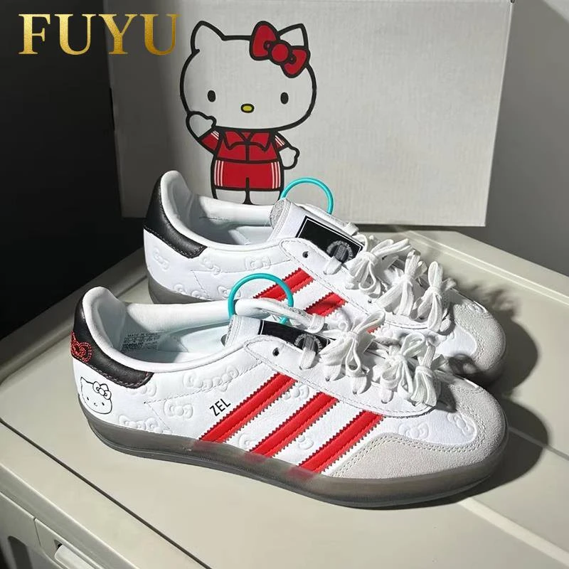 经典三杠德训鞋男女秋季新款舒适透气运动厚底情侣休闲板鞋阿甘鞋